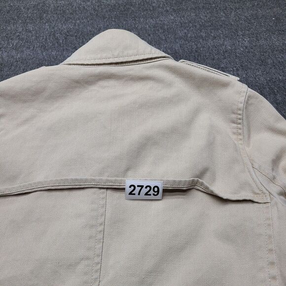 Old Navy Trench Coat Womens XS Beige Khaki Belted Double Breasted Cotton Classic - Picture 9 of 9